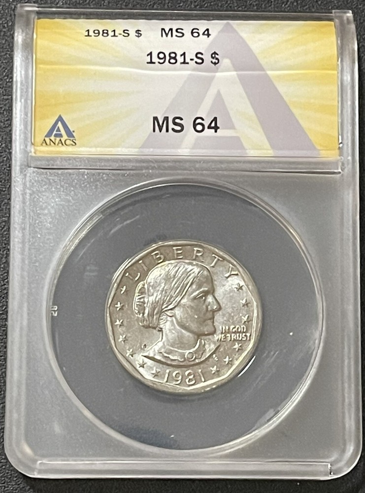 1981-S ANACS MS64 Susan B Anthony SBA Dollar
