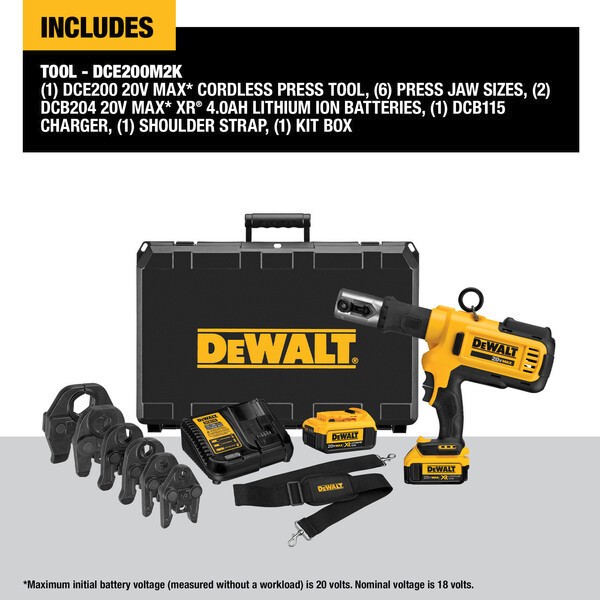 DEWALT DCE200M2K 20V Max Copper Pipe Crimping Tool