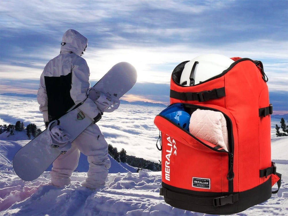 Ski Boot Bag - 50L Ski Boot Travel Backpack Waterproof Snowboard Boot Backpac...