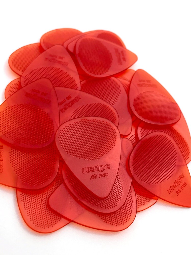 Wedgie Clear XT Guitar Picks | Textured | .88mm | Orange | 36 pcs