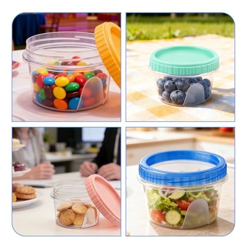 Pack Freezer Containers with Screw On Lids Stackable 13oz 12 Multicolor