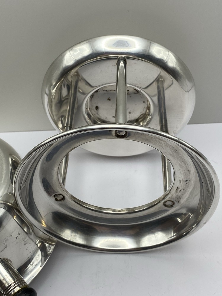 Vintage Sheffield Silver Co Plated Warming Serving Chafing Dish Wood Handle