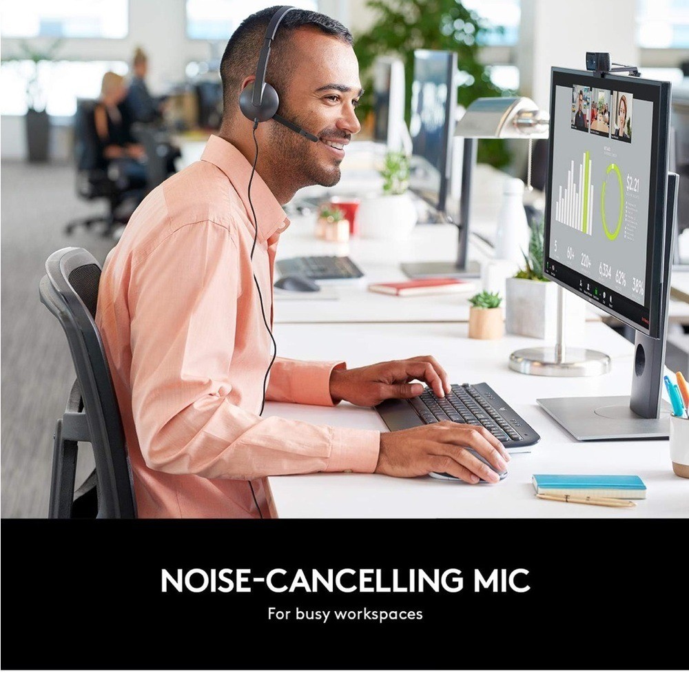Logitech USB Headset H340, Stereo, USB Headset for Windows and Mac - Black
