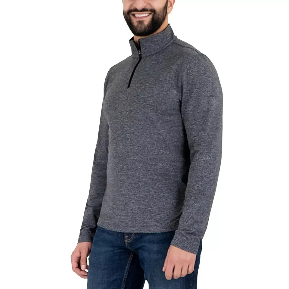 Gerry Men's Long Sleeve 1/4 Zip Pullover, Gray, Size M