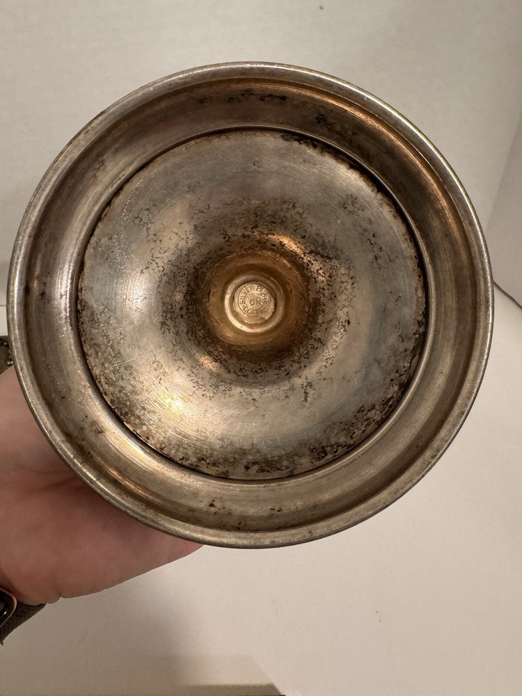 Candlestick Pair Silver Academy Silver On Copper 4.5 In Tall
