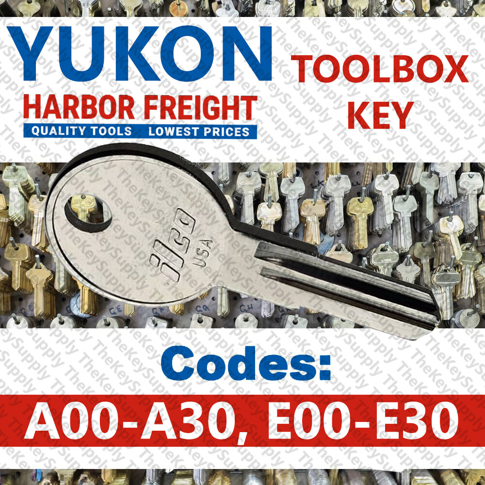 Yukon Harbor Freight Tool Box Key Cut to Code A00 - A30, E00 - E30