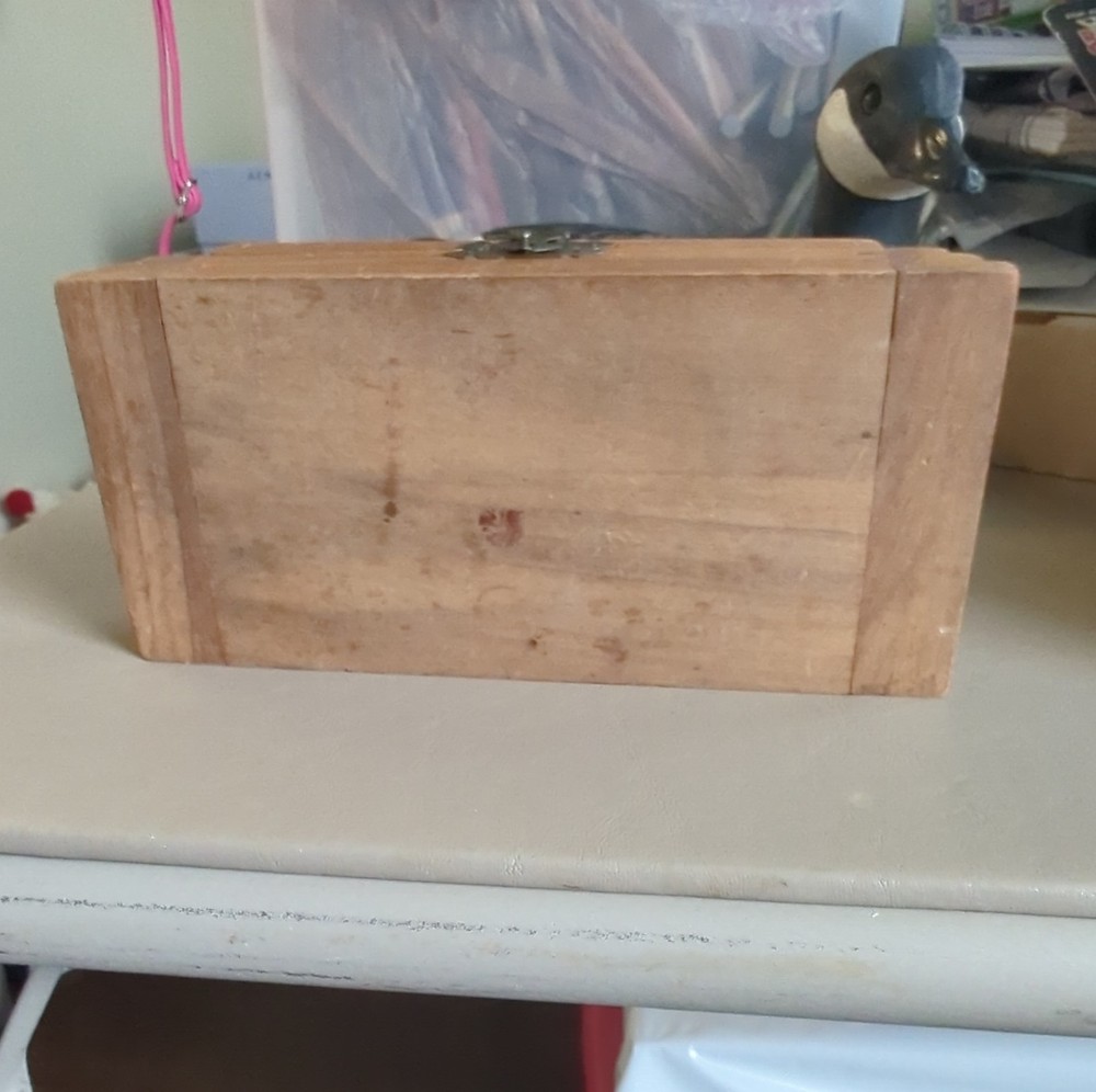 Handmade Wooden Rectangular Storage Box with Lid, Latch & Hinges for Any Room