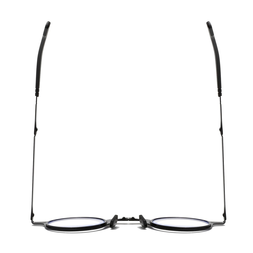 4pair Clear Lens Round Frame Folding Readers Foldable Reading Glasses With Case