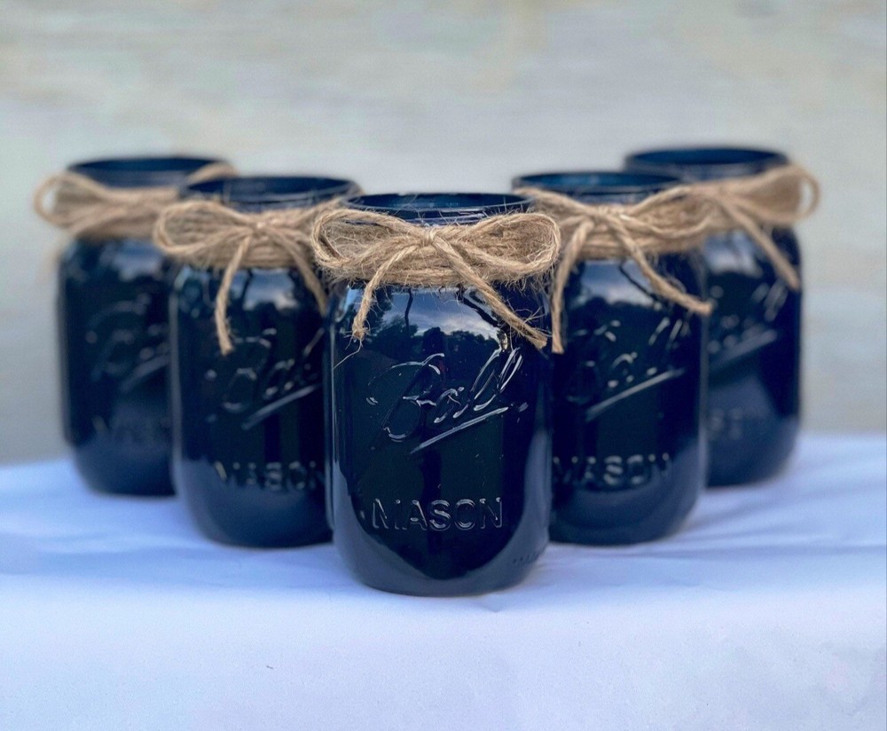 Navy Blue Mason Jars