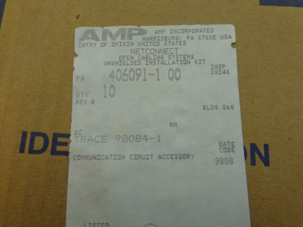 AMP 406091-1 DUAL-PORT INSTALLATION KIT, PATCH PANELS