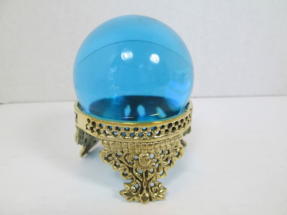 Solid Brass Crown Design, Crystal ball, Gemstone Holder, Stand,Display, 2" dia.