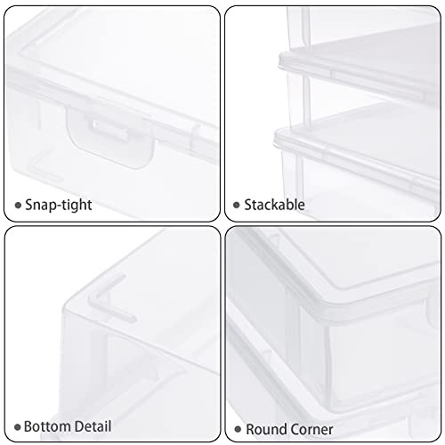 Clear Plastic Storage Box with Flap Lid, Multipurpose Craft Medium-2 Pack