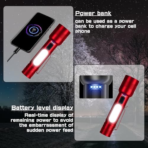 Rechargeable Flashlights High Lumens,Super Bright LED Flashlight,Small