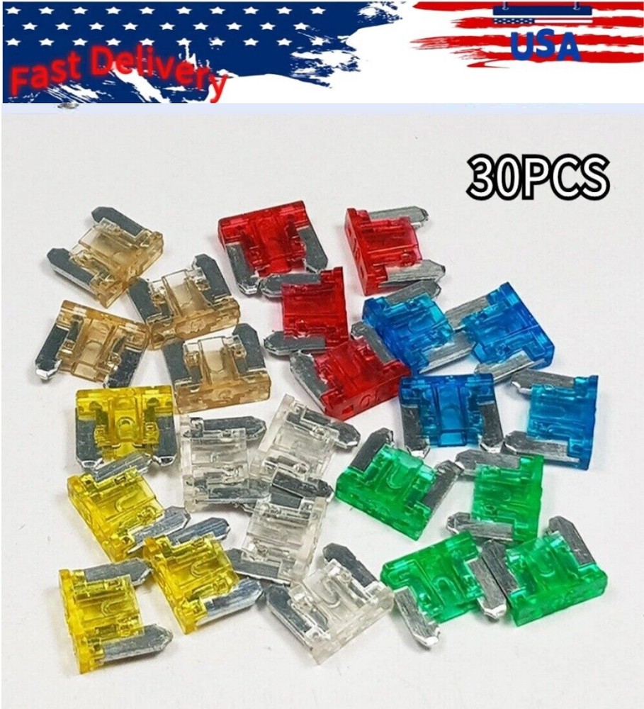 Mixed Low Profile Mini Car Van Auto Micro Blade Fuse Assorted Kit 5A-30A 30PCS