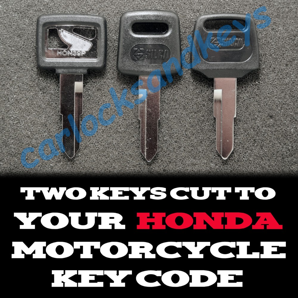 1983-2018 Honda Shadow Motorcycle Keys Cut By Code - Includes 2 Working Key's