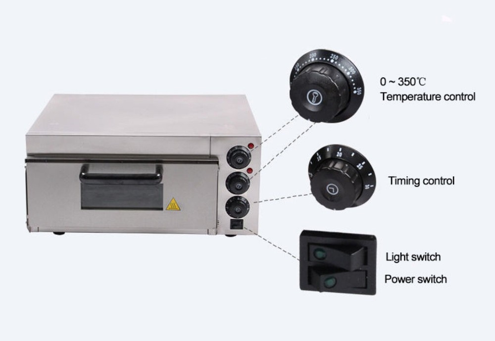 Commercial Electric Pizza Oven With Timer for Making Bread, Cake, Pizza 1 layer