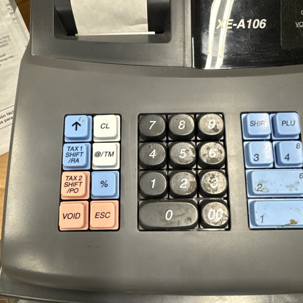 Sharp XE-A106 Electronic Cash Register With Operator & Drawer Key TESTED WORKS!