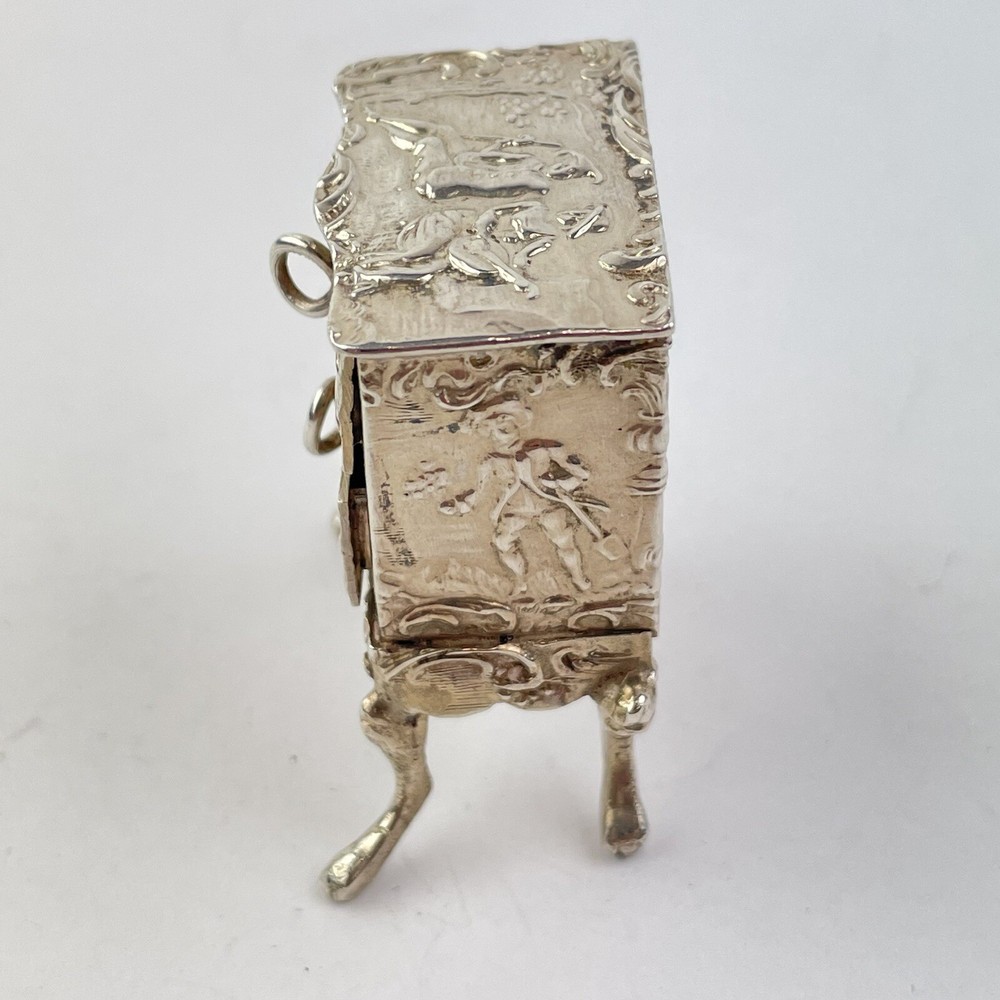 Antique Solid Silver Miniature Commode 4.2cm Karl Kurz C1900