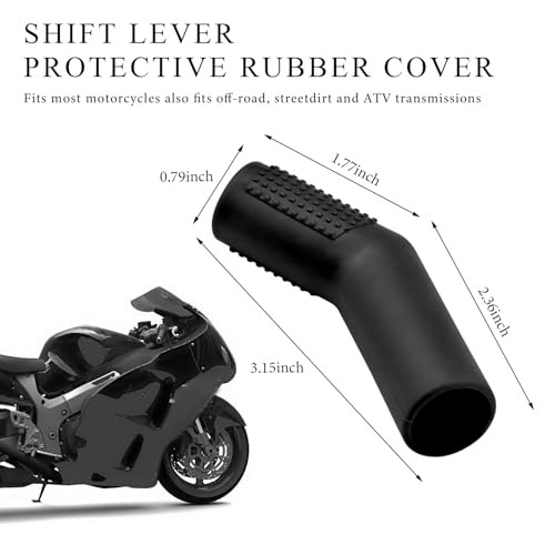 2PCS Motorcycle Rubber Gear Shift Lever Shoe Protector, Universal Anti Black