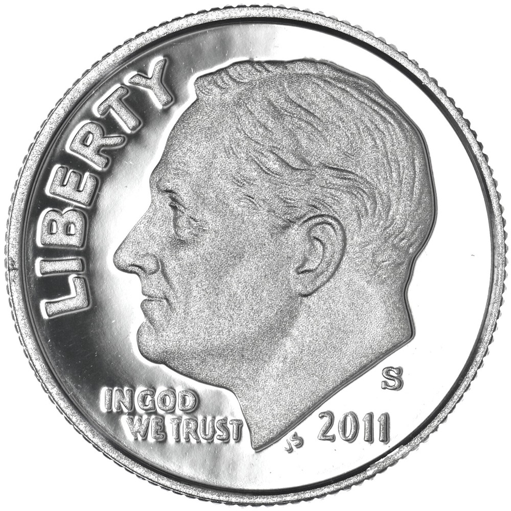 2011 S Roosevelt Dime Gem DCam Proof CN-Clad