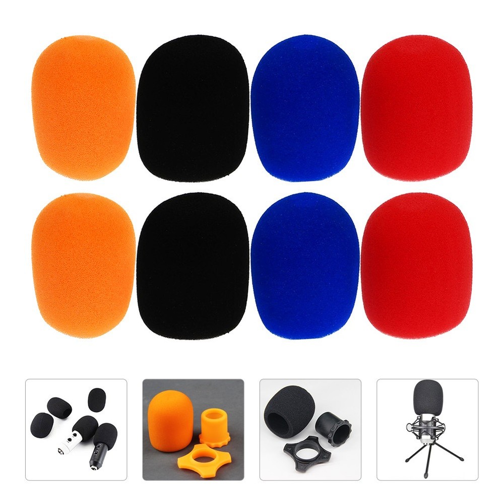 8 Pcs Handheld Microphone Windscreen Sponge Protective Cover Handle