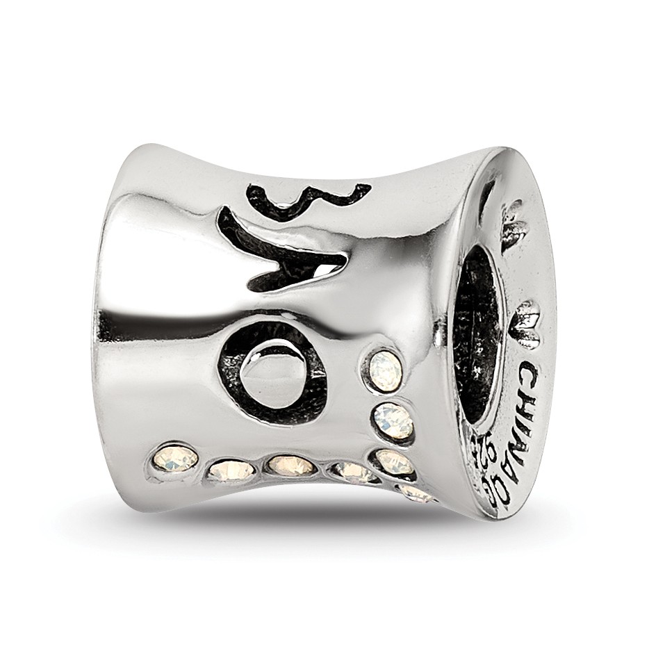 Silver Reflections Crystal Love Bead QRS3359