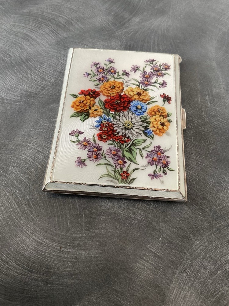 SUPERB SOLID SILVER ENAMEL CIGARETTE CASE WILLIAM SUCKLING B’HAM 1941 101g