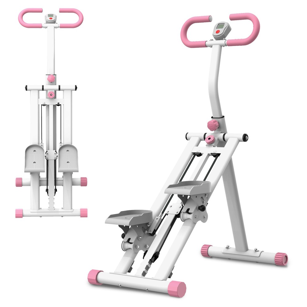 Vertical Climber Machine Stair Stepper Full-Body Workout Equipment Pink