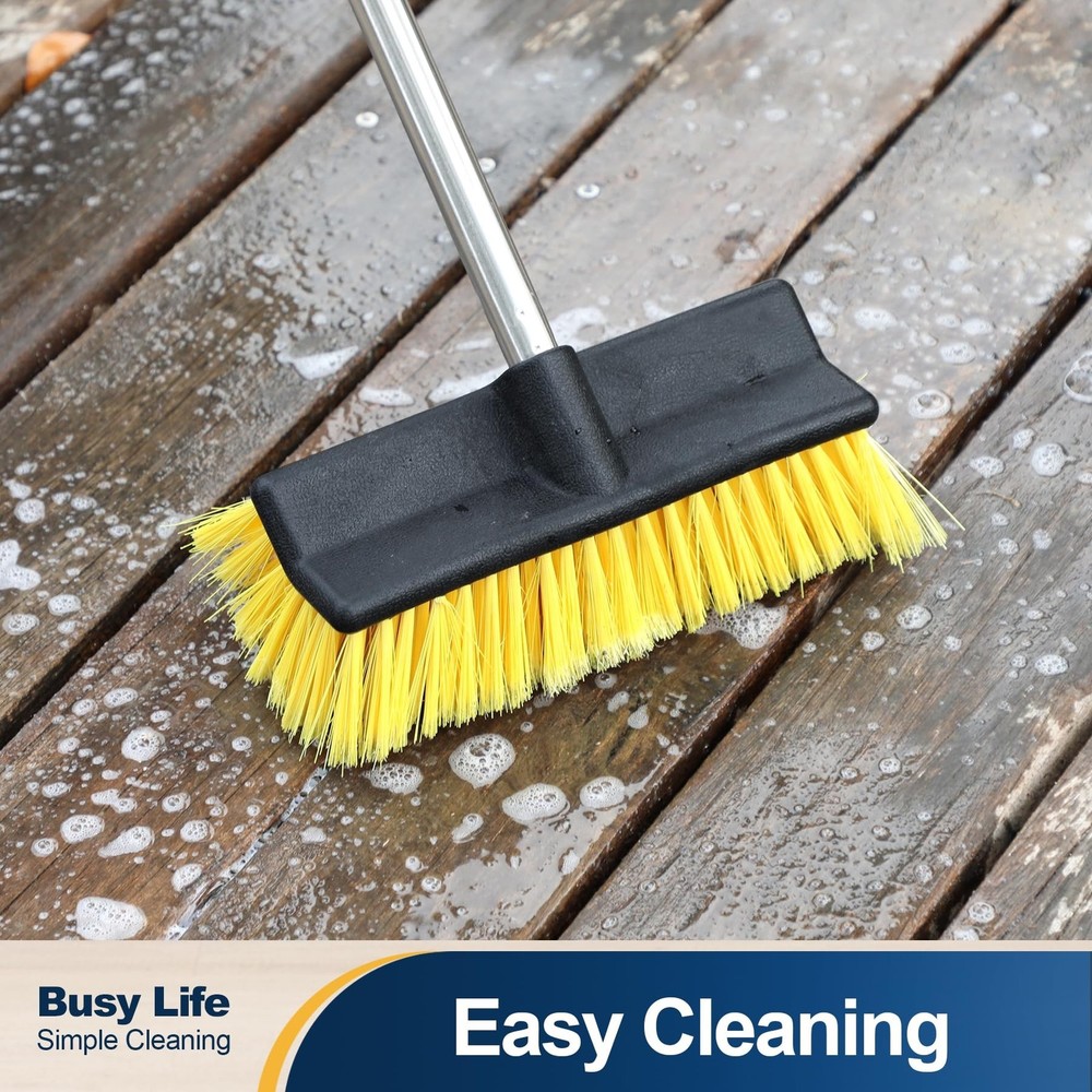 Yocada Deck Brush with 4-Section Extendable Handle Floor Scrub Brush Soft &Me...