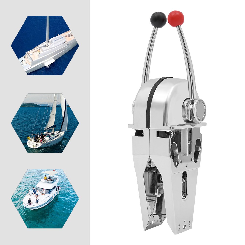 Twin Lever Marine Dual Engine Throttle Control Boat Handle Universal Control