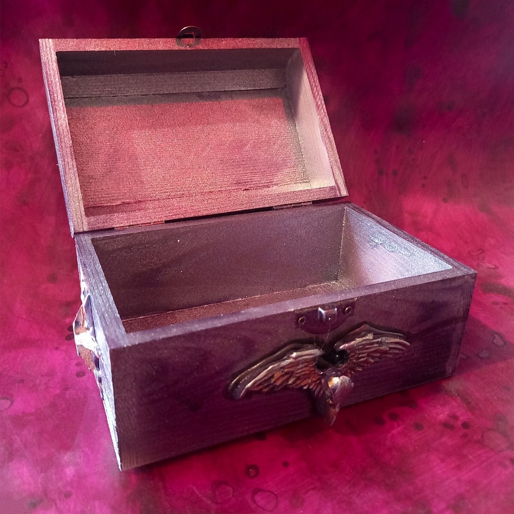 personalized wood box tarot cards deck oracle organizer moon star witch original