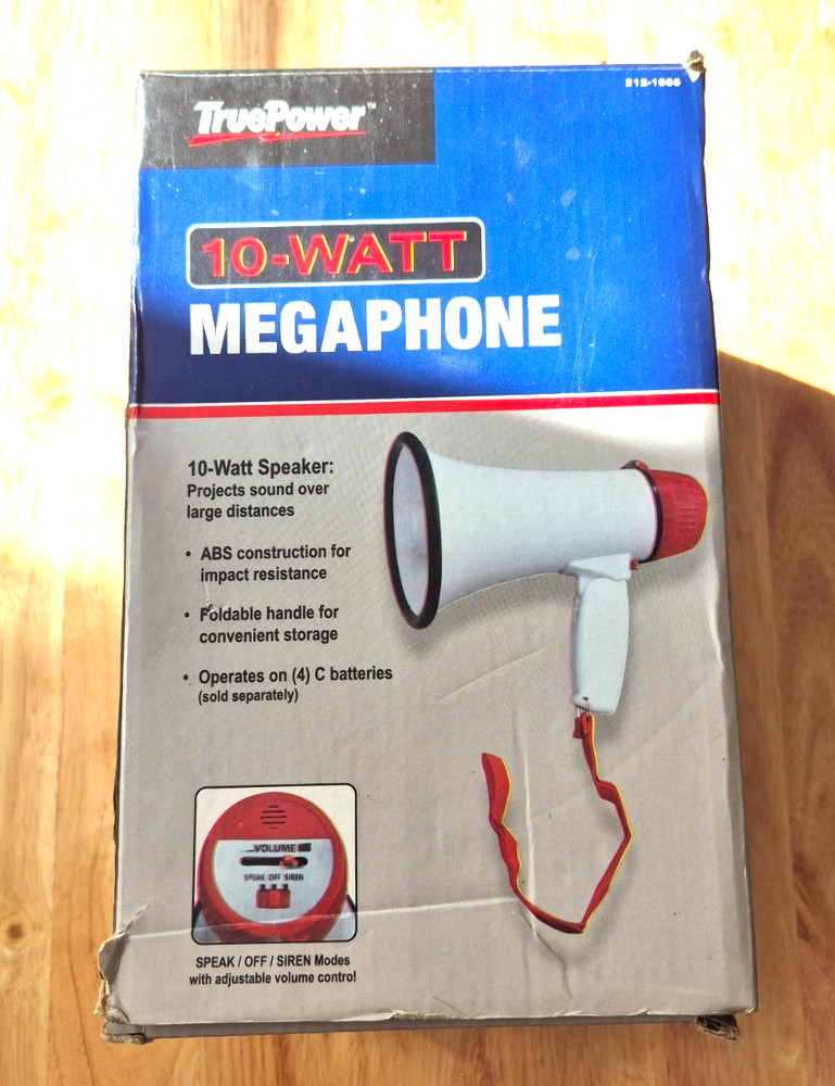 Truepower 10-watt Megaphone / Foldable Handle / Original Box / LN