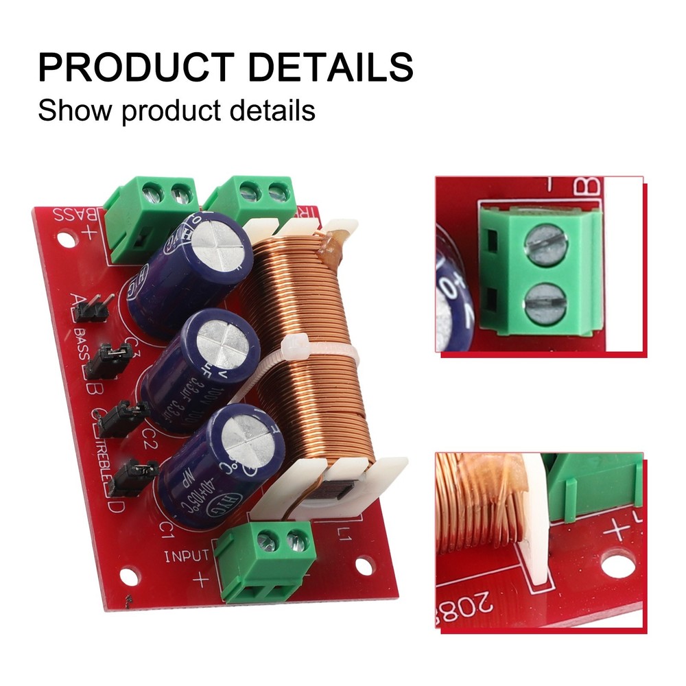 1pc 400W 2 Way Audio Adjustment Bass Speaker Crossover Filter Frequency Divider