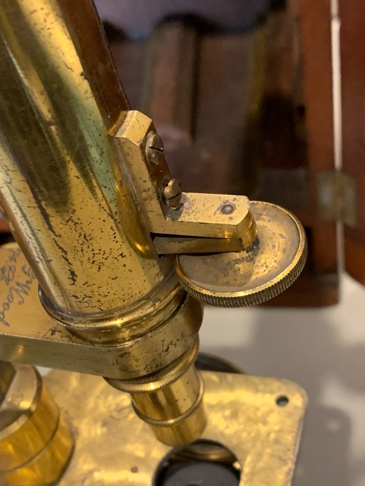ANTIQUE MICROSCOPE EG WOODS LONDON