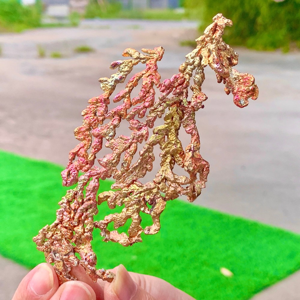63G Rare!!! iridescent Native Copper crystal mineral specimen