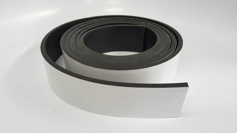 Neoprene Solid Strip with PSA 1/8" Thick x 6" wide x 10ft long 60A Duro, Black