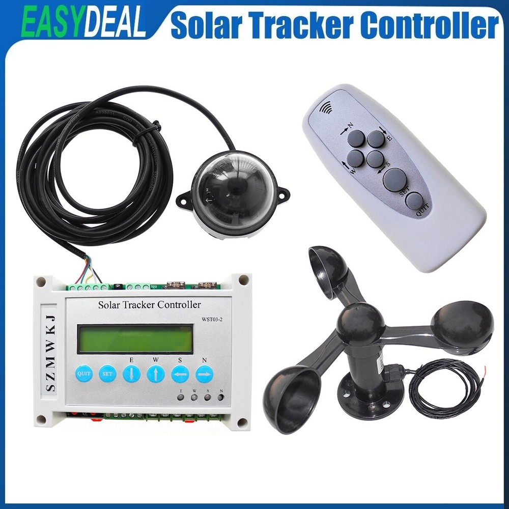 LCD Dual Axis Solar Tracker Controller & Wind Sensor DIY Solar Panel Tracking EL