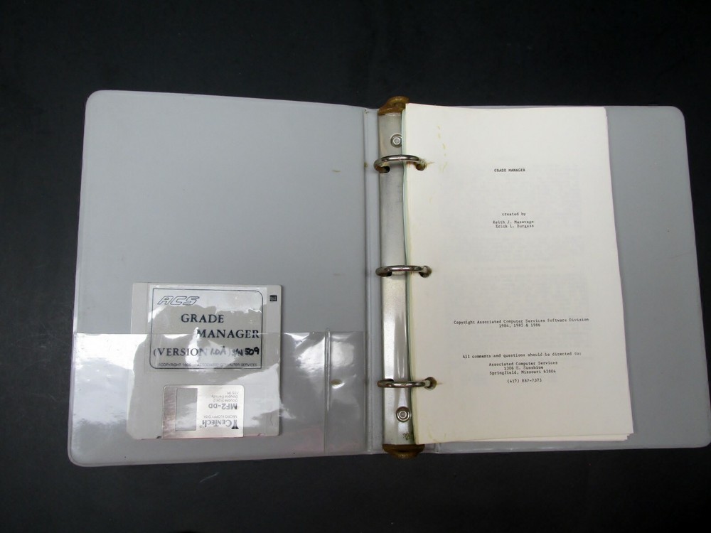 Amiga, Grade Manger A+, Instruction Manual & 3.5" Disk, 1986 ACS