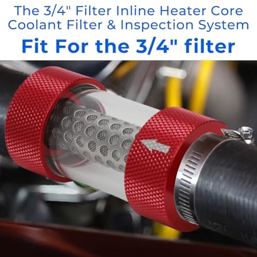 3/4" Universal Filter Inline Heater Core Coolant Filter Red