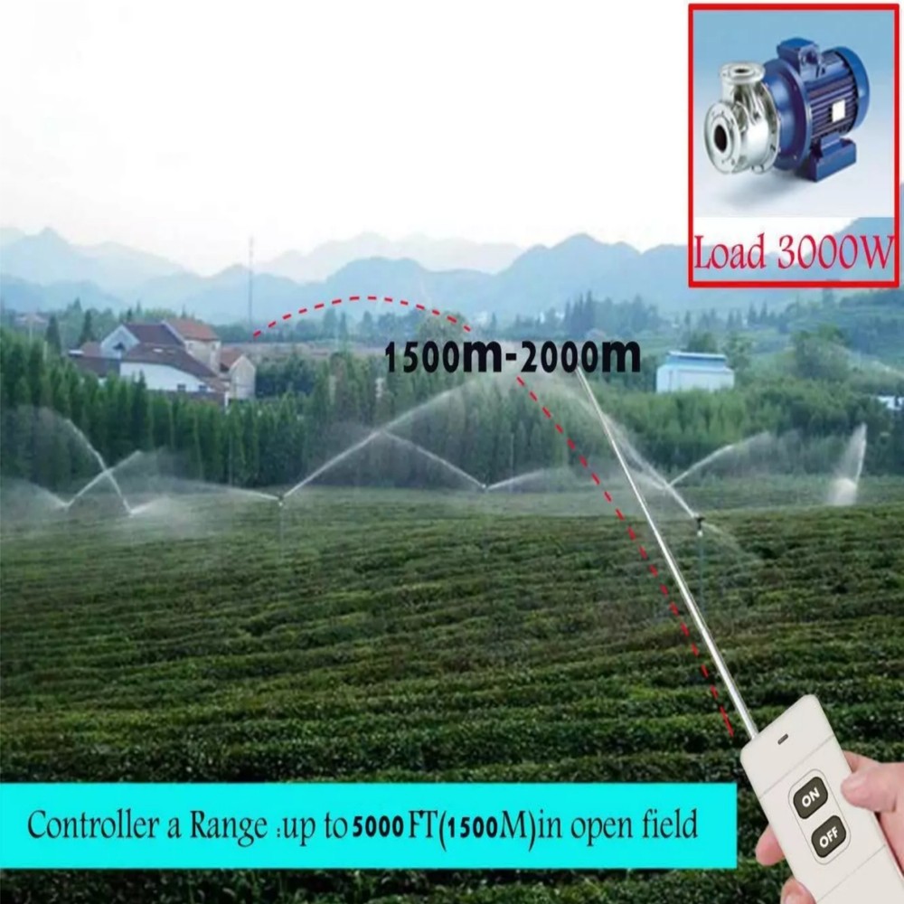 1.5KM Range 433MHZ 2CH RF Wireless Remote Control Switch AC100V-240V W/ Antenna