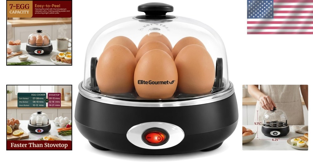 Elegant 7-Egg Rapid Cooker for Perfect Soft, Medium & Hard Boiled Eggs