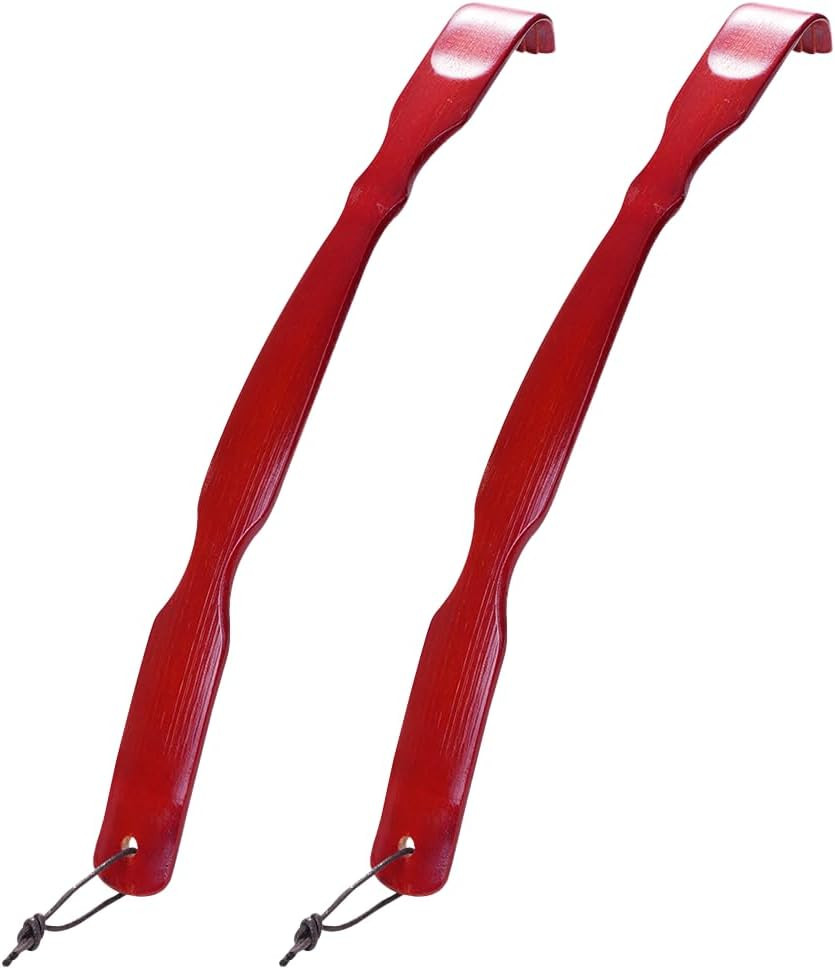 Bamboo Back Scratcher: 17'' Extended Curved Handle for Better Reach, Handcrafted