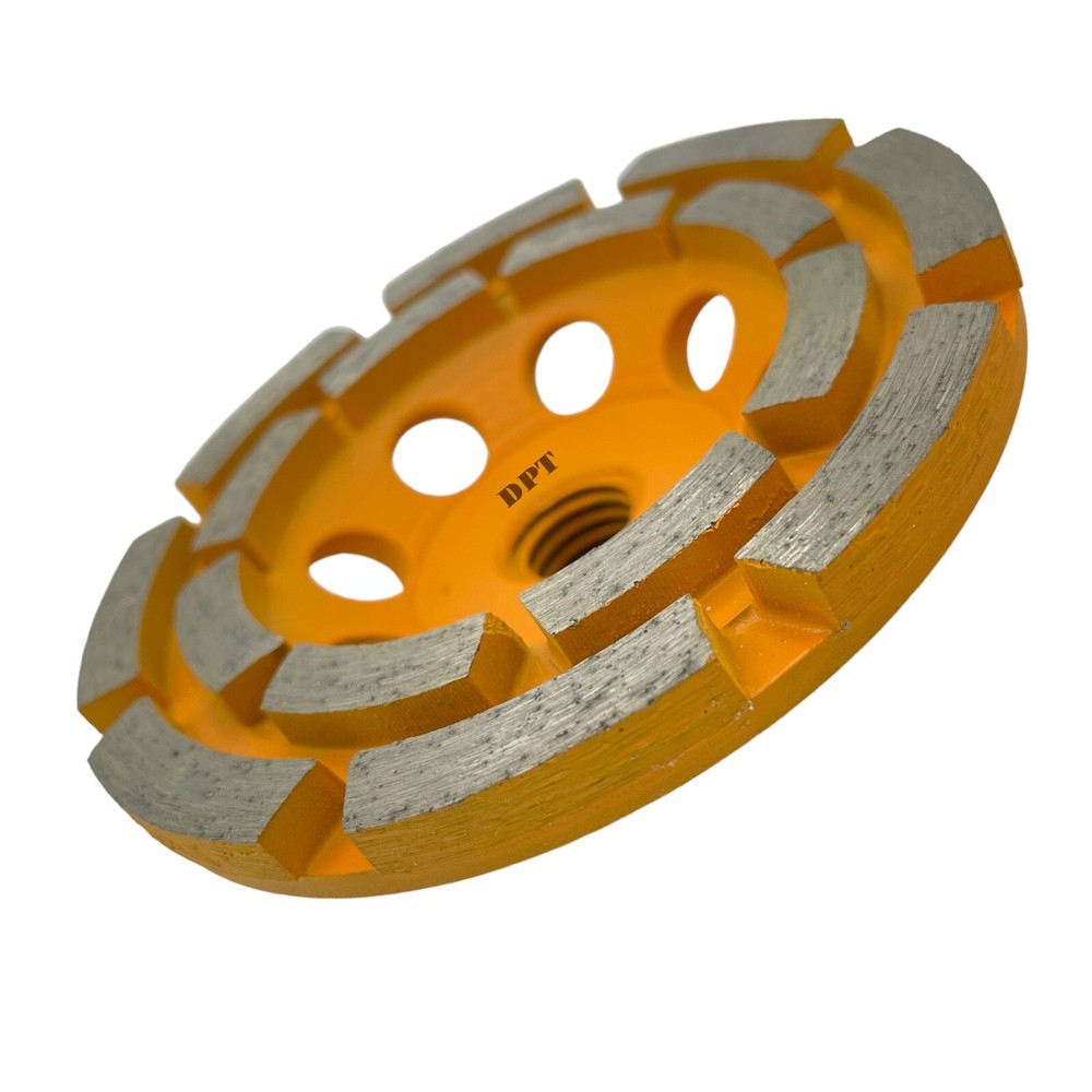 4-1/2" Concrete Grinding Cup Wheel Diamond Double Row Stone Masonry Threaded