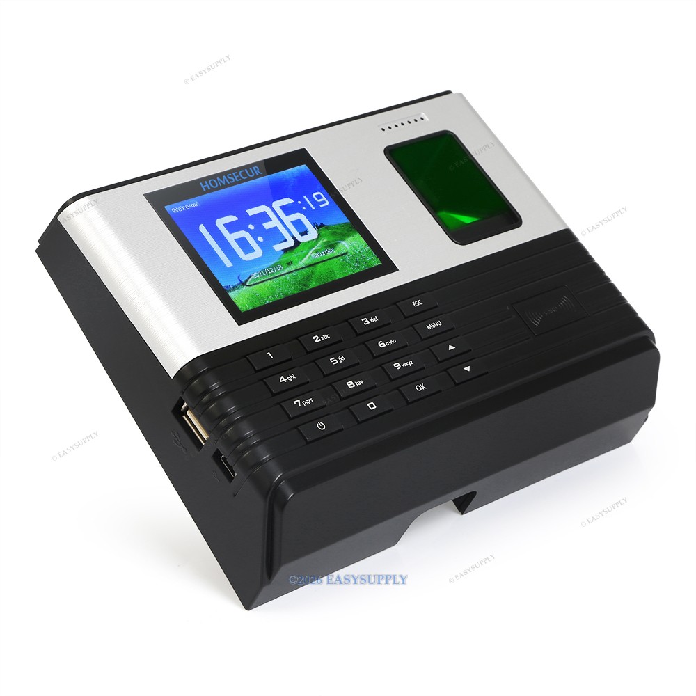 HOMSECUR Time Attendance With Fingerprint RFID Reader Free Software +WiFi+DST