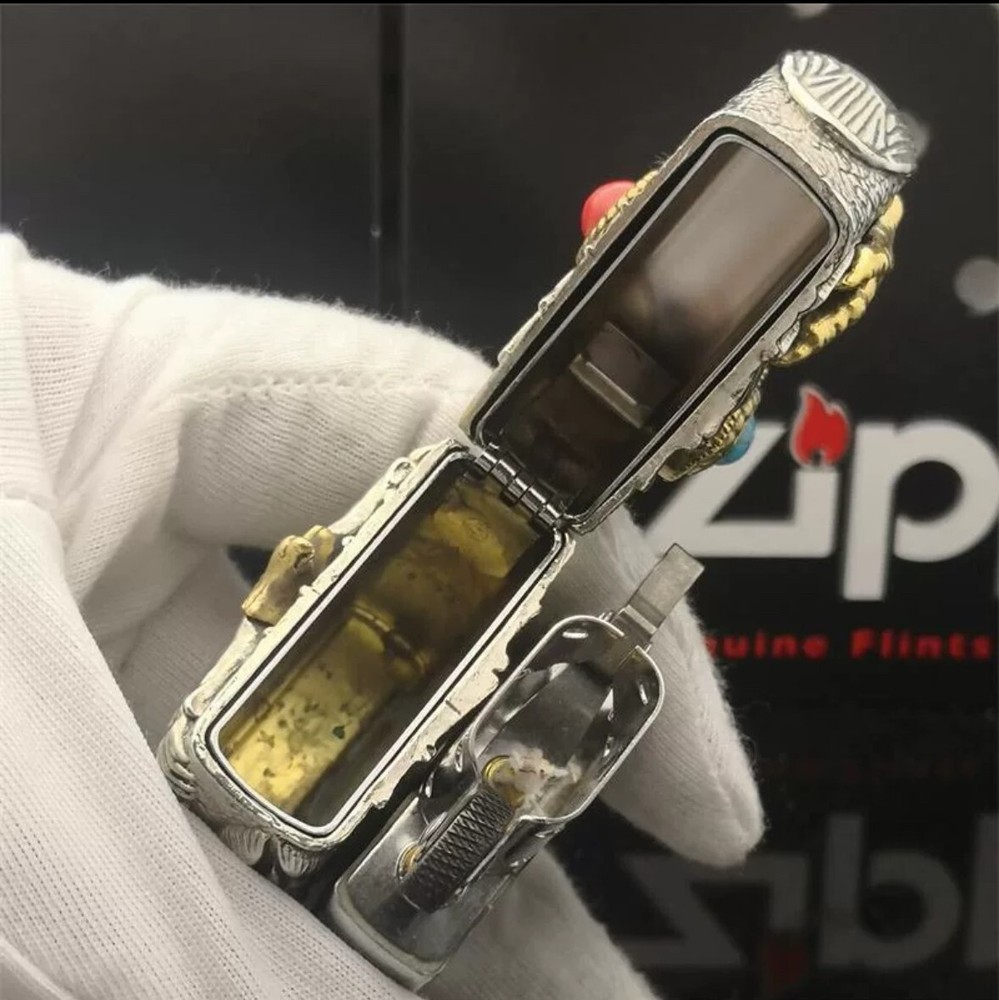 New Zippo oil Lighter bird fether with box