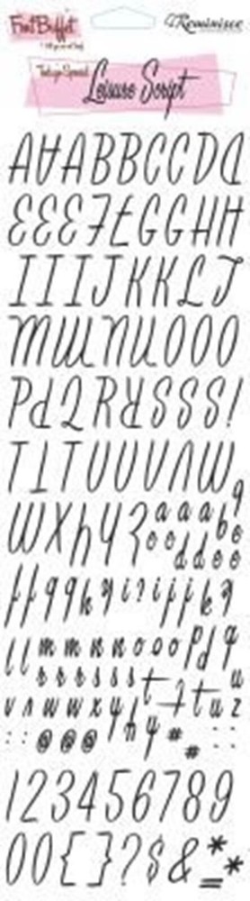 Alphabet Rubons - Leisure Script - Reminisce