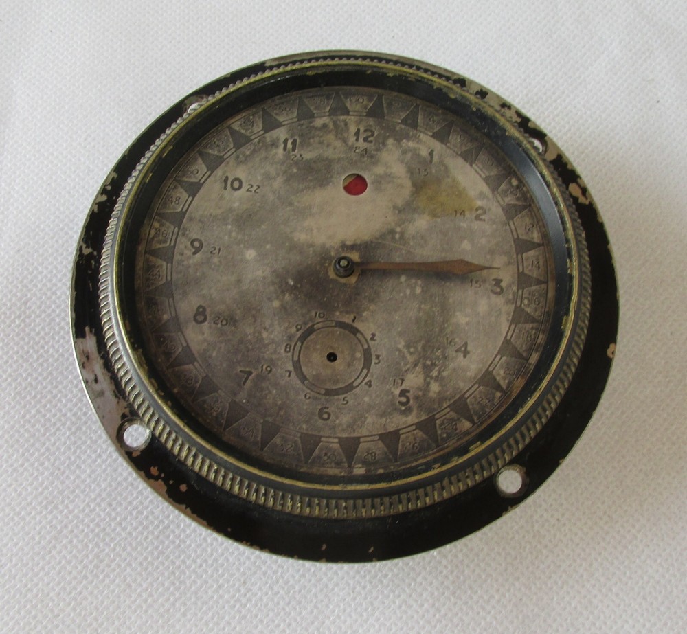 VINTAGE NAUTICAL DASHBOARD CHRONOMETER? CLOCK, RUN SOMETIME ,USED, FOR RESTORE