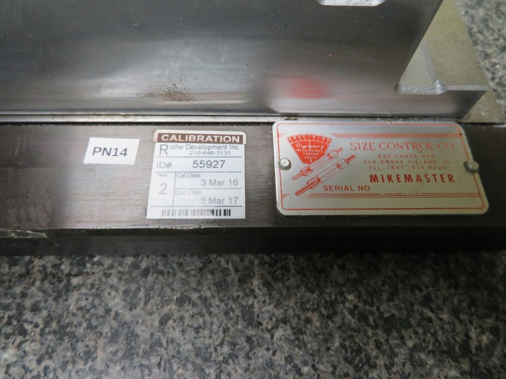 Size Control - MikeMaster - Depth Micrometer Calibrator - .5" - 5.5" - PN14