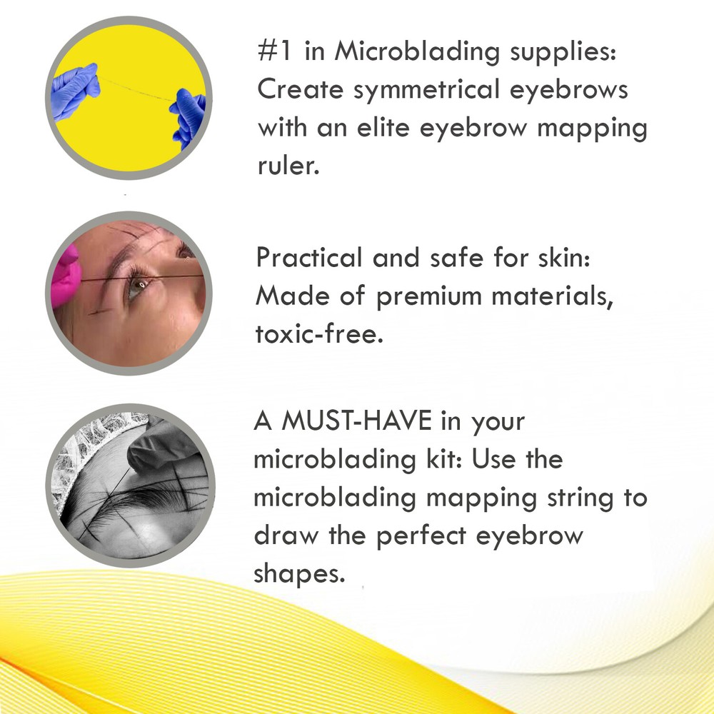 CHUSE Eyebrow Microblading Brows Mapping String Pre-inked Thread Brow Marker 20m