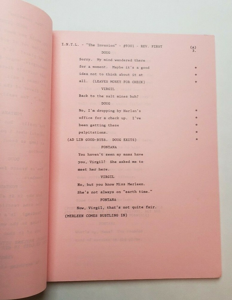 EVENING SHADE / James Hampton 1993 TV Script, Burt Reynolds "The Invasion"